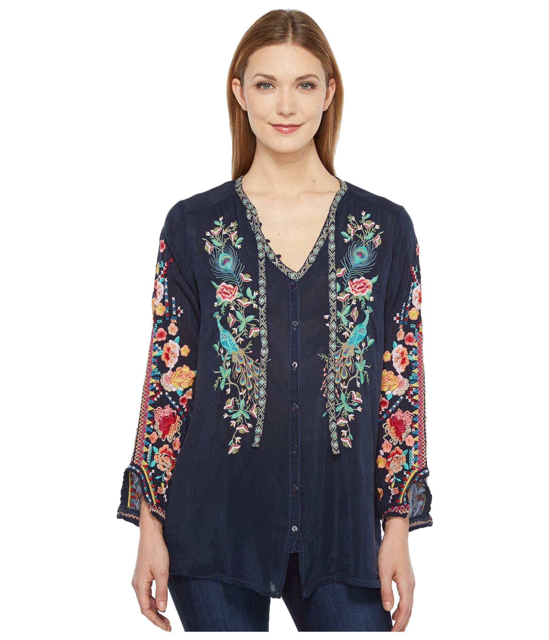 Johnny was peacock sable blouse clearance